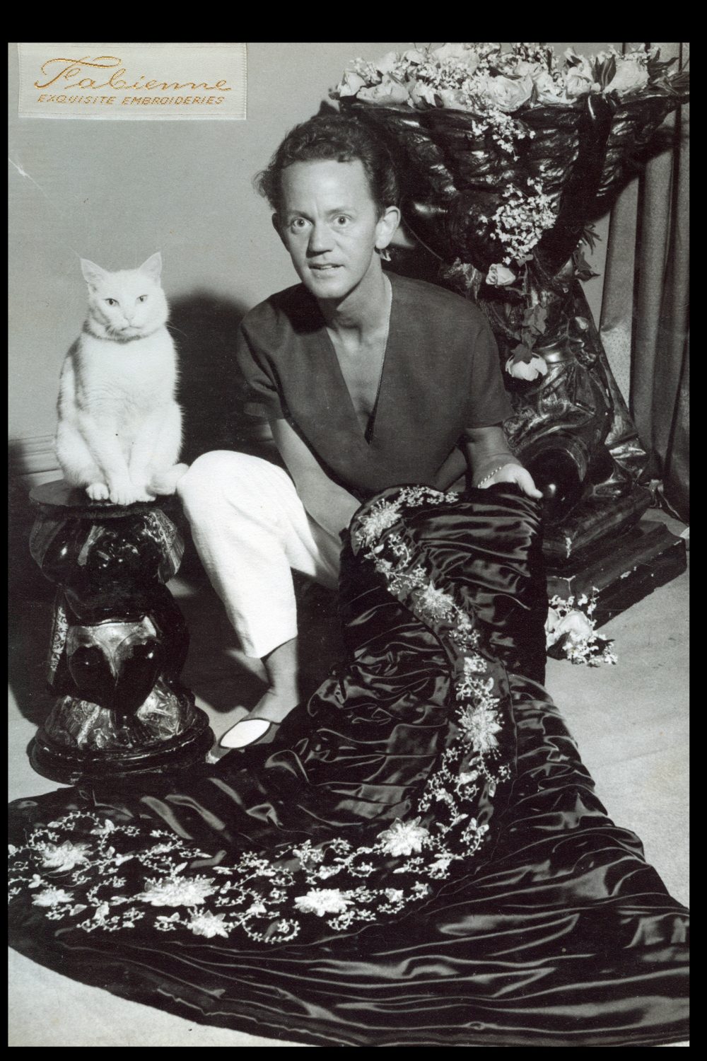 Designer Hall Ludlow, 1960 c. with a dress embroidered by Fabienne, Costume Collection related image