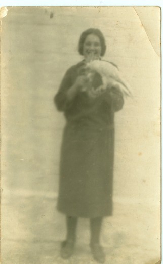 House Maid  Gwen  with the pet cockatoo at Como  1930 c  gallery image