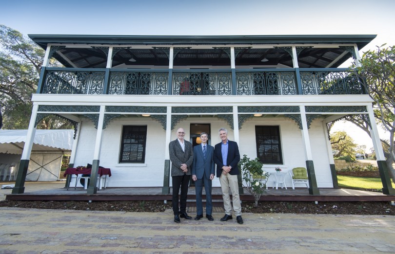 L R  Shane Simpson AM  Chairman Peggy Glanville Hicks Composer s Trust  Colin Peacock  Chairman the Feilman Foundation  Julian Donaldson CEO National Trust of Australia  WA  gallery image