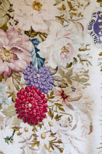 Berlin Wool Work Hearth Rug made by Elizabeth Austin  1880 ca  gallery image