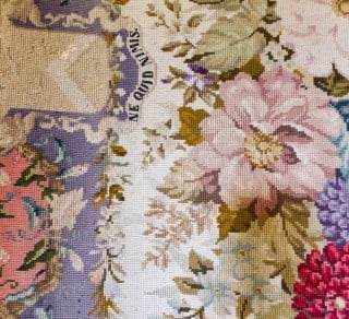 Berlin Wool Work Hearth Rug made by Elizabeth Austin  1880 ca  related image