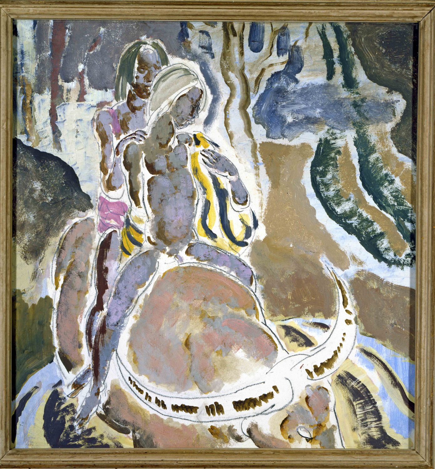 Artist Ian Fairweather (1891 – 1974). Title: Children with Buffalo related image