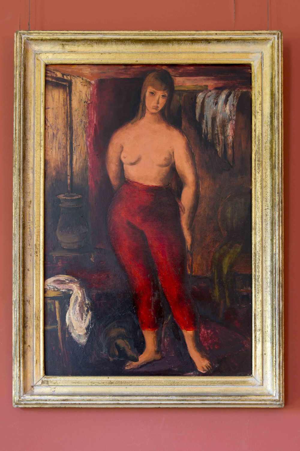 Oil Painting 'Girl in Red Tights' Constance Stokes, 1948 ca. related image