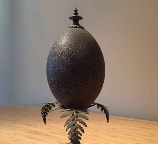 Emu egg mounted on ferns that belonged to the Bell Family of Gulf Station  19th century related image