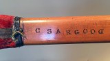 Stamp on archery bow belonging to either Clara or Charlotte Sargood  in the Rippon Lea collection  1890 ca  image thumbnail