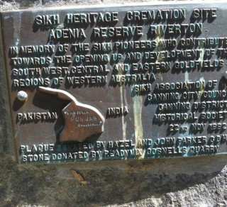Memorial plaque at cremation site