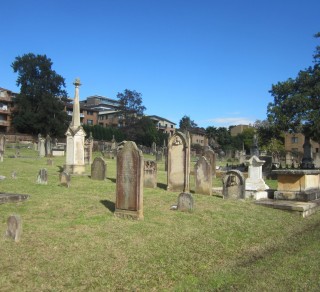 Overview of early memorials in St Johns Cemetery