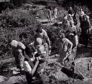 April 1967 Residents climb Nanny Goat Hill for ABC Interview