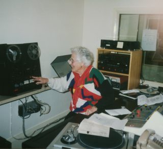 2NSB FM radio station with Betty North at the controls, 1991