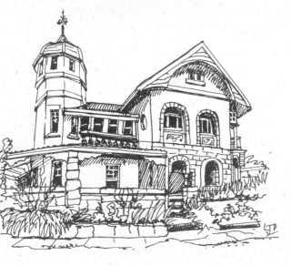 Wanganui, Longueville, built 1893, drawn circa 1993 by Jayne Duff (Courtesy Lane Cove Library/J. Duff)