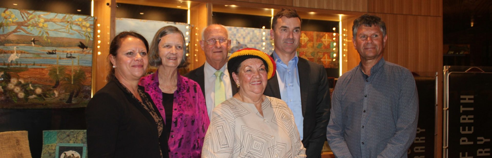 LR Robyn Smith Walley Pat Forster the Hon Michael Murray AM QC National Trust Chair John Carey MLA Dr Richard Walley OAM and front Marie Taylor Elder