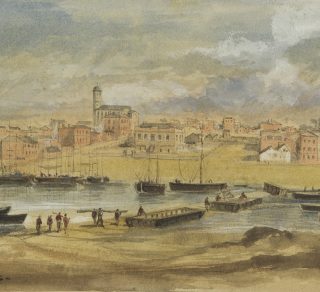 Melbourne from the Falls, 1854. Robert Russell. Image courtesy State Library Victoria.