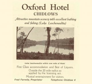 The Oxford Hotel advertisement from 1934. It is now known as the Chidlow Tavern.