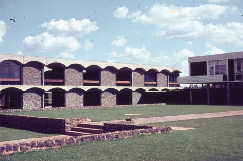 The western elevation of the Dining Hall Block.