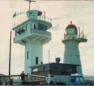 Photo of the move courtesy Alf Easton Power Boat Club Commodore when the old lighthouse was moved in 1970 related image