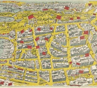 Roderick Shaw (1915–1992) Map of Sydney & inhabitants, 1948. Published by the Grahame Book Company, 1948 (Reproduced courtesy of the Mitchell Map Collection, State Library of NSW M2 811.16s/1948/1 )