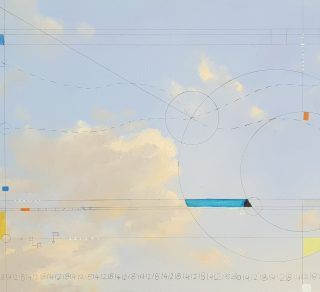 James Walker 2019 Plane Spotting Traverse 30 Days Detail oil on board 20 x 30cm related image