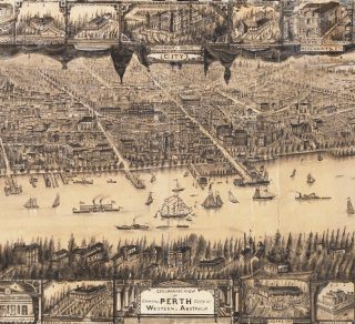 Cycloramic view of Perth 1892 John Stuart Jackson State Library of Western Australia 77B Detail related image