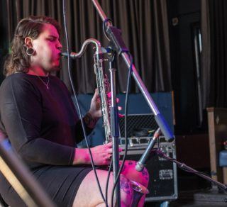 Shoshana Rosenberg performing at Babushka Leederville as part of the Audible Edge festival of experimental and improvised music 2017 State Library of Western Australia b5319042 related image