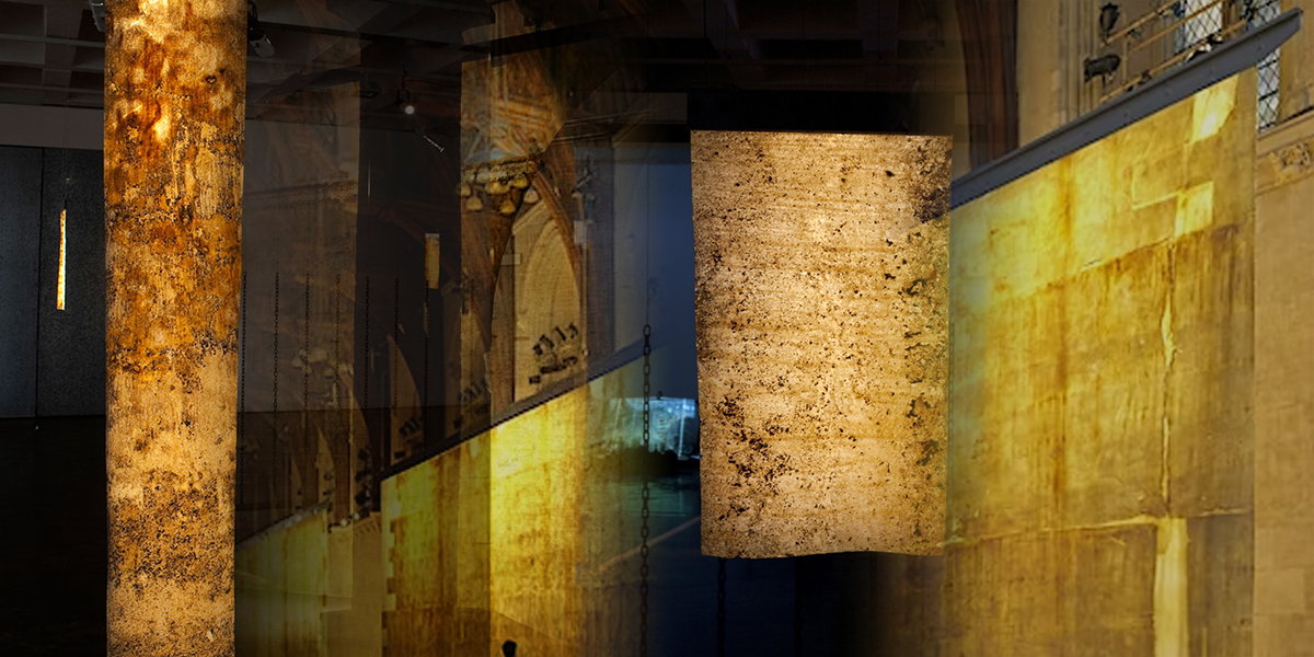 An image overlay of Ethics of Dust installation by Jorge Otero-Pailos