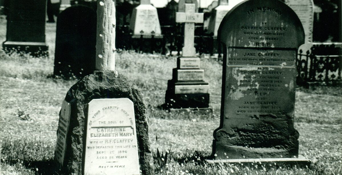One of the historic grave markers at East Perth Cemeteries