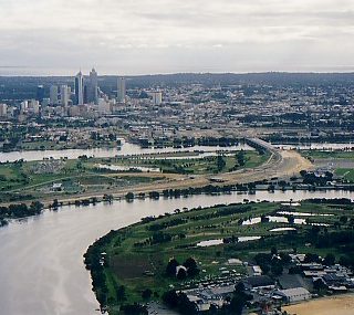 Aerial view of Perth City and the River related image