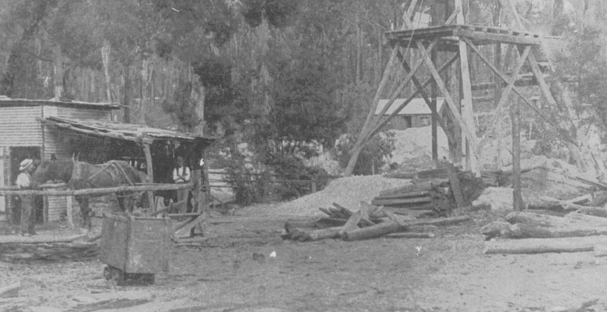 Early Greenbushes Mining Headframe or Derrick