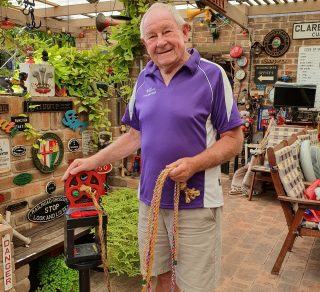 Eric Coates with rope making machine related image