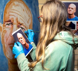Artist Sky Parra at work on the exhibition Denied related image