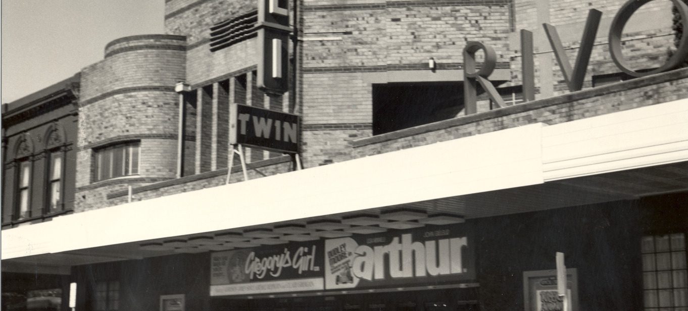 Photograph of the front of the Rivolo Cinemas, Camberwell. Taken in 1980s