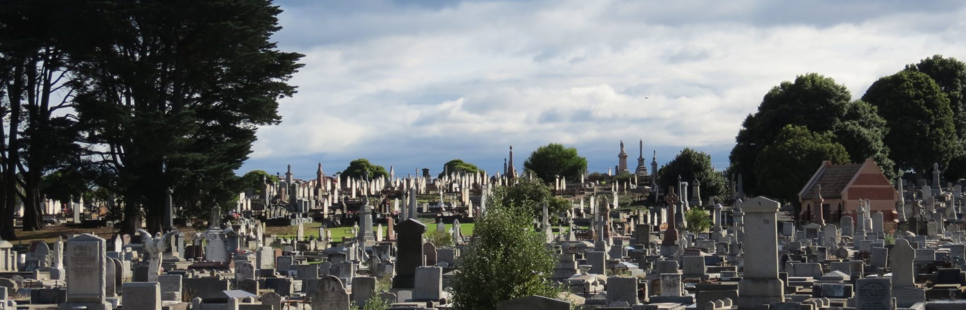 Looking across the Brighton Cemetery