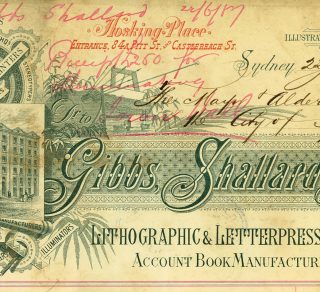 Letterhead of Gibbs Shallard amp Co 1887 City of Sydney Archives A 00313314 related image