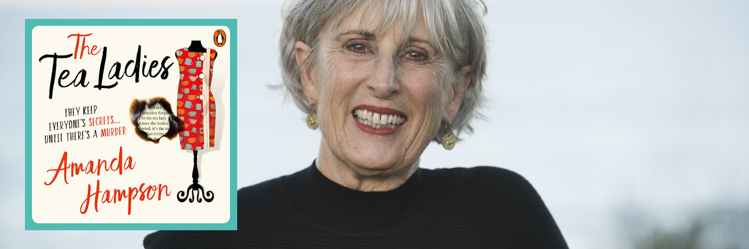 Headshot of Amanda Hampson and the cover of her book, 'The Tea Ladies'