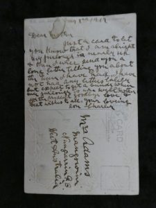 Postcards sent to Jane Adams of Mangowine from her son Charlie who was killed in action during World War I in Belgium, 1917