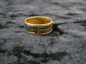 Mourning ring commemorating the death in 1814 of John Hardey, grandfather of Joseph Hardey of Peninsula Farm 