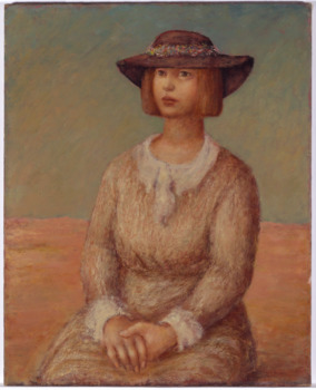 Russell Drysdale The countrywoman 1946 oil on canvas National Gallery of Australia Canberra From the James Fairfax collection gift of Bridgestar Pty Ltd 1999  Estate of Russell Drysdale