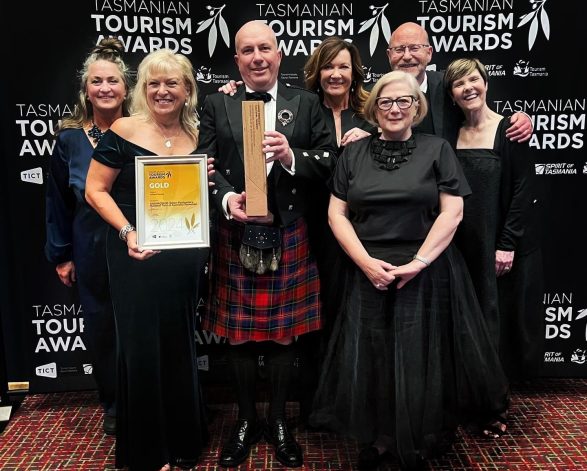 National Trust Tasmania Board and staff accept the Tasmanian Tourism Award for Cultural Tourism