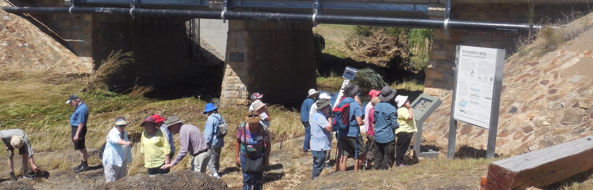 Looking for fossils near Woolshed Creek