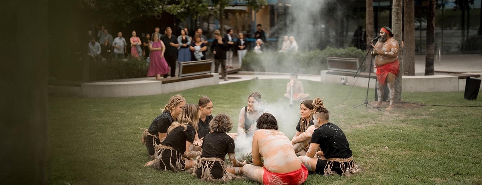 Gumaraa's dance troupe performing traditional dance at a cultural event