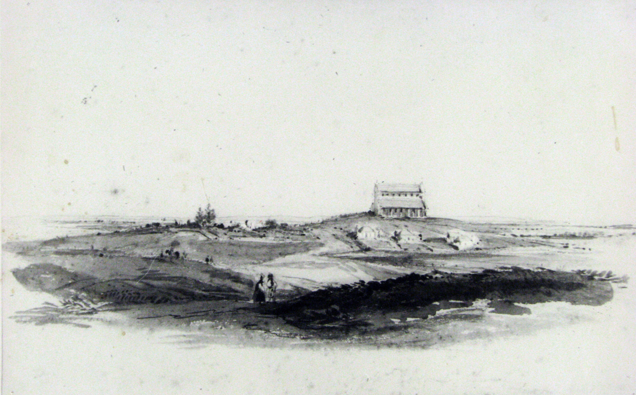 An illustration of an early colonial house in Sydney.