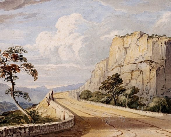 Watercolour painting of Victoria Pass 1830