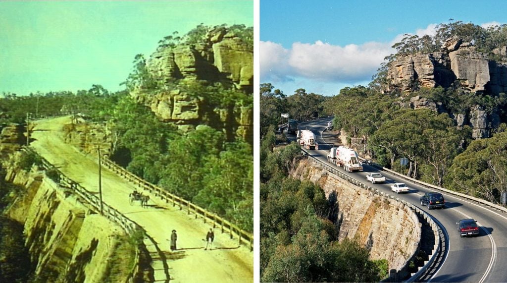 Victoria Pass depicted in 1910 and 1994.
