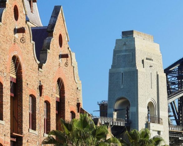 Heritage buildings in Circular Quay and the Sydney Harbour Bridge