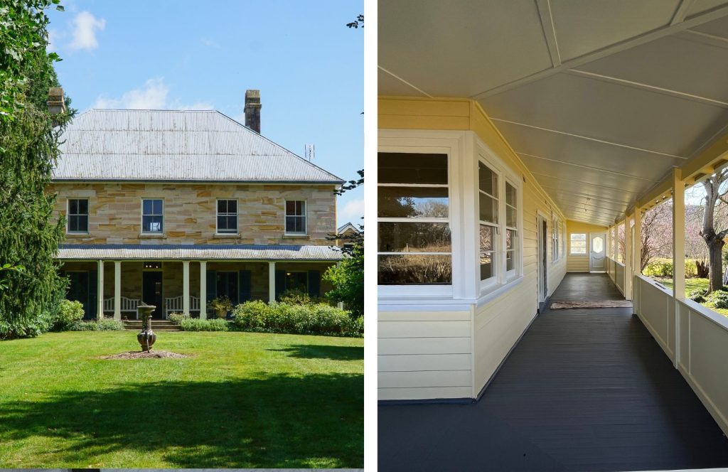 The elegant main house at Golden Vale homestead. Right; a refurbishment project is underway at the cottage built by Sir Philip Goldfinch. 