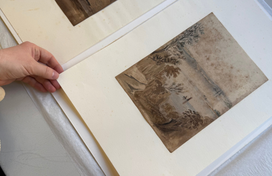 An old artwork requiring donations to the National trust NSW for conservation