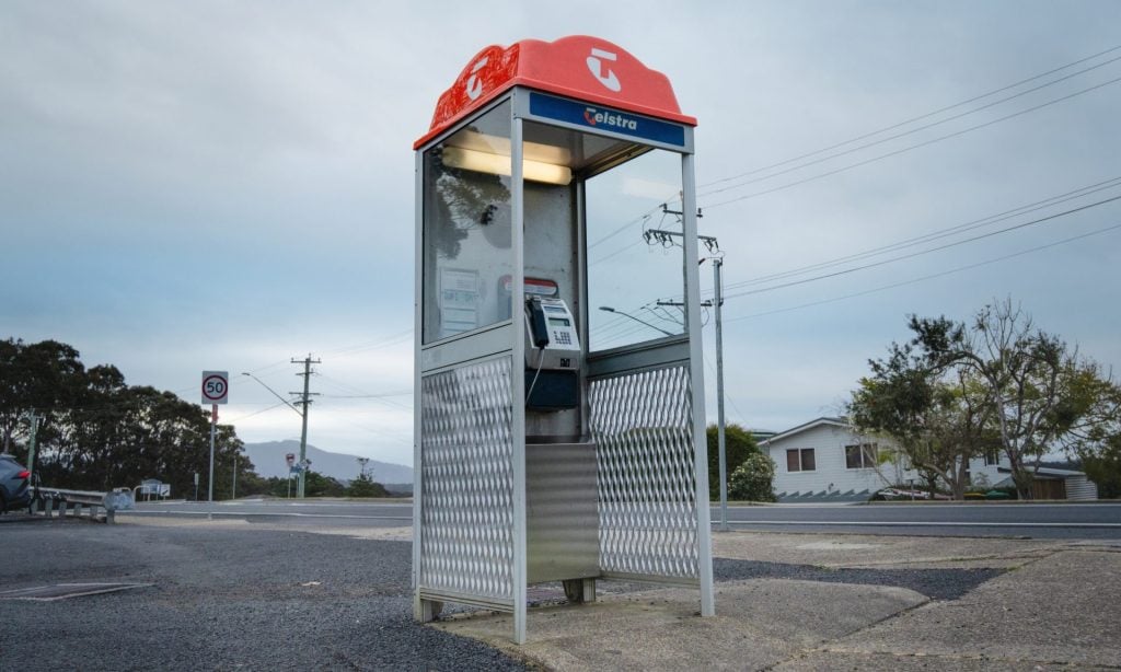 The Narooma Telstra public payphone..